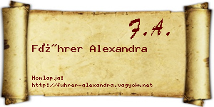 Führer Alexandra névjegykártya